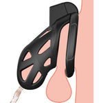 Male Chastity Device Cock Cage Chastity Locked Penis Cage For Penis Exercise With 3 Sizes Rings And Invisible Lock Abs (Black)