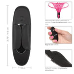 Lock-N-Play Remote Petite Panty Teaser, Rechargeable 12-Function Waterproof Silicone Clitoral Vibrator Securely Attached On Panty Black Se-0077-50-3