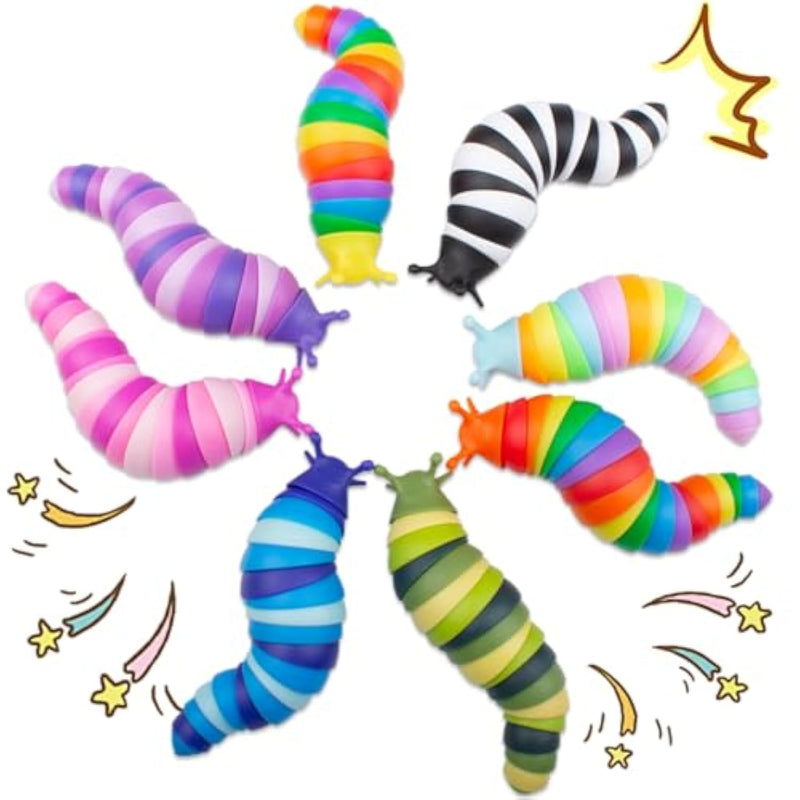 8 Pcs Fidget Toys Slug For Adults Anxiety Sensory Toys For Party Favors Toddler Fidget Toys Age 3-4 Adhd Autism Toys For Anxiety Stress Christmas Stocking Stuffers Gifts For Boys Girls