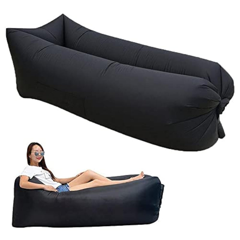 Ccdxd Air Sofa, Inflatable Lounger Inflatable Couch For Travelling, Outdoor, Camping, Hiking, Beach Parties, Picnic, Backyard, Lakeside, Air Hammock Inflatable Lounger (Black)