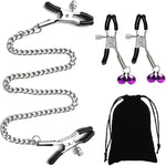 Adjustable Metal Nipple Clamps Non-Piercing Adjustable Metal Nipple Clamps On Nipple Rings Decorative Clip For Clothing Accessories On Nipple Rings Decorative (T)