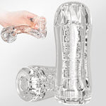 Manual Sucking Extrusion Male Masturbators, Portable Transparent Pocket Pussy Stroker With Vagina Textured Blowjob Machine Sex Toys Penis Tpe Masturbation Sleeve For Men