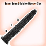 12.5 Inch Long Anal Dildo,Realistic Big Black Dildo For Deepest Sex,Giant Penis With Small Glans And Suction Cups,Ultra Giant Dong For G-Spot Stimulator, Adult Sex Toy For Women Men