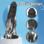 Black Monster Dildo, 10.8" Huge Realistic Dragon Dildos With Strong Suction Cups Flexible Liquid Silicone Anal Butt Plug Knotted Adult Sex Toy