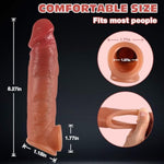 Adult Realistic Liquid Silicone 8.3In Penis Sleeve, Reusable Cock Extender For Men, Penis Sleeve Enlarger Set, Male Powerful Boost Confidence Pleasure Delay Ejaculation Stronger Erection Sex Toys
