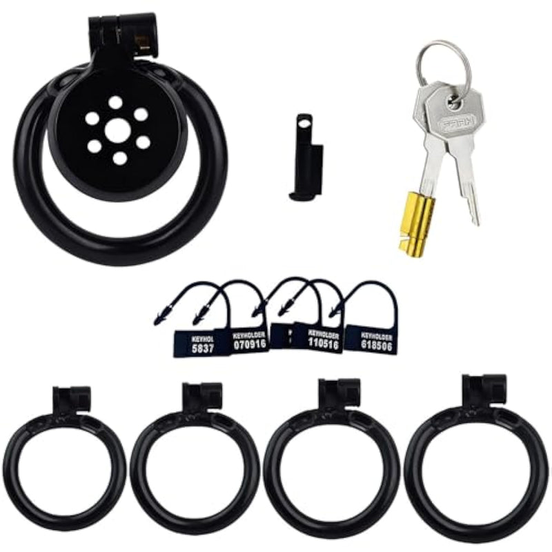Male Chastity Cage Chastity Devices Lock Design Metal Penis Cage Stainless Steel Cock Cage Bdsm Toys For Couples Sex (No Tube,Black)