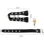 Chastity Cage With Lock – Adjustable Bondage Restraint For Men-Secure Pu Leather Cock Cage With Metal Rings And Lock For Bdsm Play And Sensory Control