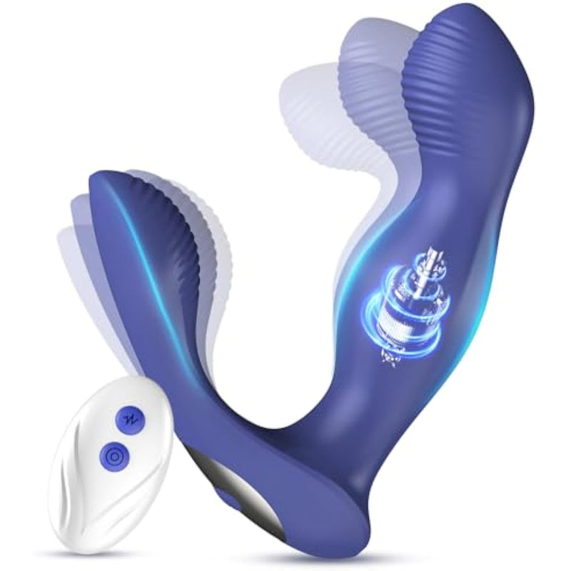 Anal Sex Toy Prostate Massager Vibrator With Remote Control, Adult Sex Toys And Games, Butterfly Vibrators For Perineum & Prostate Massage, Rotating & Vibrating Butt Dildo Anal Plug Male Prostate Toy