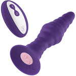 Pyra Vibrating Butt Plug With Remote - Textured Anal Plug With Suction Base & 10 Whisper-Quiet Modes, 100% Waterproof - Travel & Beginner-Friendly, Harness-Compatible Adult Sex Toys (Purple, Small)