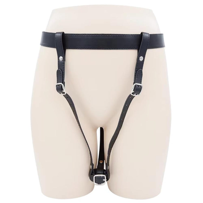 Vibrator Leather Sex Toys, Belt Strap Harness, Vibrator Holder Bondage Strap-On Harness For Adult Sex Games, Djustable Leather Strap Harness Restraints Kits Sex Toy, Which Frees Up Your Hands Black