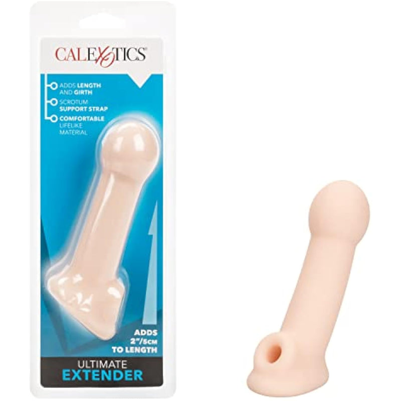 Ultimate Extender – Male Extension Penis Girth Enhancement Sleeve With Support Ring – Sex Toys For Men And Couples - Ivory