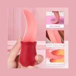 Female Realistic Tongue Licking Rose Vibrators Sex Toys for Adult Women with G spot Clitoris Stimulator Nipple Massager