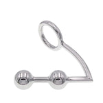 Metal Ball Anal Plug and Pull Ring Combo for Men - 2-in-1 Sex Toy