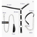 Bdsm Anal Hook Sex Bondage Restraints Set, Neck To Wrist Restraints Kit With Traction Chain Sex Toys For Couple Adjustable Handcuffs Sm Role Play Sex Games Accessories For Couples Foreplay Women Men