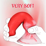 8.46" Beginner Dog Knot Big Dildo, Realistic Silicone Monster Dildo With Strong Suction Cup, Fantasy Animal Creature Huge Red Dildos, Wolf Penis Anal Plug Sex Toy For Women Men Couple Play Game