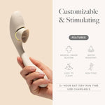 Fliq Bending Dual-Function Vibrator Wand | Sex Toys | Personal Massager | 10 Vibrations & 10 Flicking Patterns | G Spot Vibrator | Adult Toys | Gifts For Women - Off White