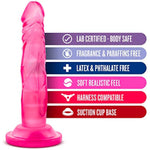 Naturally Yours Realistic 5 Inch Small Dildo, Suction Cup Strap On Harness Compatible, Thin Mini Anal Cock For G Spot Vaginal Play, Adult Sex Toys For Beginner Women Men Gay - Pink