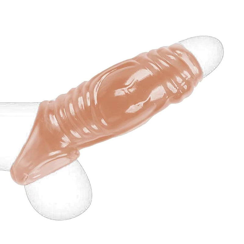 Sleeve Extended Soft Silicone Penis Sleeve Shaft Sleeve Delay Cock Rings Shaft Ring Penis Erotic For Men (Skin(A)