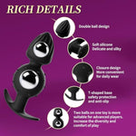Anal Sex Toy with Dual-Ball Butt Plug and Internal Rolling Beads for Enhanced Sensory Stimulation