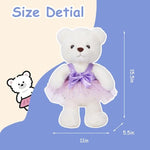 Teddy Bear Stuffed Animal Plush Toy With 2 Dresses,15.5" Cuddly Gift For Babies, Girls On Christmas Or Valentine'S Day