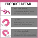 Bdsm Kit Sexy Plush Toy Handcuffs With Keys And Satin Bandage Blindfold Bedroom Or Party Supplies For Adult Sm Games (Pink)