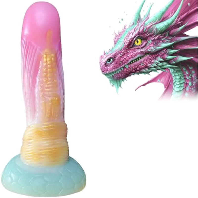 9" Fantasy Dildo Huge Monster Dildo U & G-Spot Big Colorful Dragon Dildos With Large Suction Cup, Long Anal Plug Adult Sex Toys & Games For Women Men Couples