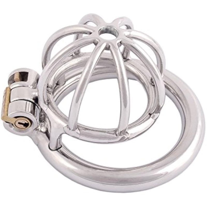 Metal Male Chastity Device Small 304 Steel Stainless Comfortable Cock Cage Adult Game Sex Toy D250 (1.97 Inch / 50Mm) Silver Grey
