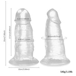 2.52" Diameter Thick Big Dildo, 7.48 inch Realistic Fat Dildo Butt Plug with Large Suction Cup, Wide Anal Dildos G spot Toy, Lifelike Penis Anal Plugs Sex Toys for Men Women Female Male Couple - Clear