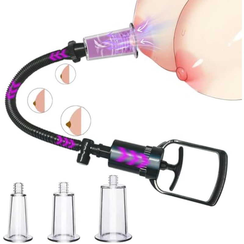 Clit Pump Sex Toy, Clit Pump Enhances Sensation, Increases Female Sexual Pleasure, Nipple Pump Sex Toy, Nipple Suckers Includes 3 Suckers, Clit Stimulator, Promotes Couple'S Pleasure
