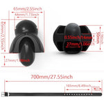 Silicone Ball Gag Fixed Tongue Adjustable Strap Mouth Ball Sex Toy For Adult Bondage Slave Role Play Sex Toy (Black)