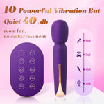 4-in-1 Wand Vibrator Kit – Ultra-Quiet Toy with 3 Attachments & 10 Modes