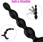 Silicone Vibrating Anal Beads with 10 Modes, Waterproof Prostate & Butt Plug