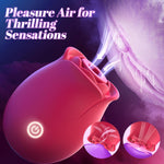 Rose Suction Vibrator & Thrusting Dildo – Clitoral, Nipple & G-Spot Stimulator