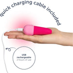 Rechargeable Bullet Vibrator – 10 Modes, Quiet, Waterproof, Body-Safe Silicone, Pink