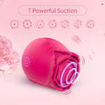 Rose Clitoral Vibrator for Women – 7 Tapping Modes, Nipple & Clit Stimulator, Red