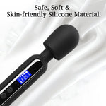 Cordless Wand Massager – Rechargeable Vibrator with 10 Patterns & 4 Speeds (Black)