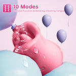3-in-1 Silicone Clitoral Stimulator – Rose Sex Toy with 10 Licking & Vibrating Modes