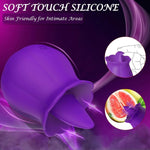 Rose Clitoral Stimulator with Licking Tongue & 10 Vibration Modes, Waterproof Toy