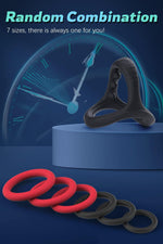 Silicone Penis Ring Set with 7 Sizes for Enhanced Erection & Lasting Pleasure