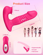 Upgraded Thrusting & Sucking Rose Vibrator for Women, 9 Modes, G-Spot Stimulator