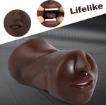 3-in-1 Male Masturbator with Bullet Vibration & Textured Mouth, Vagina & Anus