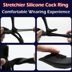 3-in-1 Vibrating Cock Ring with 10 Modes, Couples Sex Toy for Men & Women