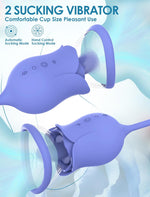 5-in-1 Heated Rose Vibrator with Thrusting & Tongue Motion, App-Controlled Toy