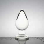 Large Crystal Mushroom-Shaped Glass Butt Plug for Men & Women, Transparent