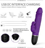 9" Realistic Silicone Dildo with 10 Modes & Vibrating Rabbit Ears – Rechargeable