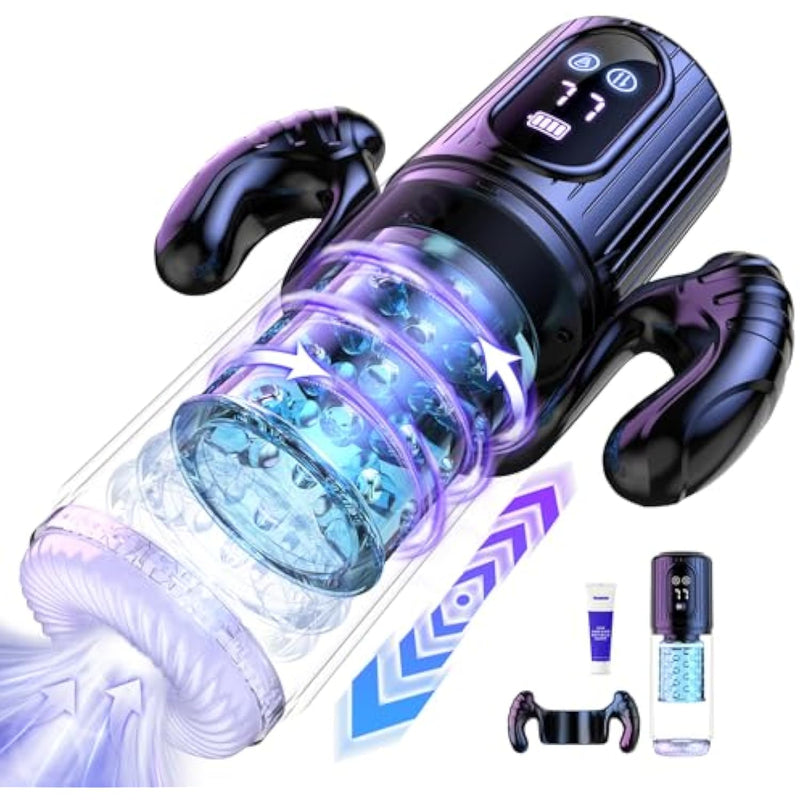 Male Masturbator Penis Pump Male Sex Toys For Men Sex Toy Adult Toys Pocket Pussies With 7 Thrusting 7 Rotating 5 Sucking Modes, Masturbation Stroker Pumps & Enlargers Lcd With Handle App Control