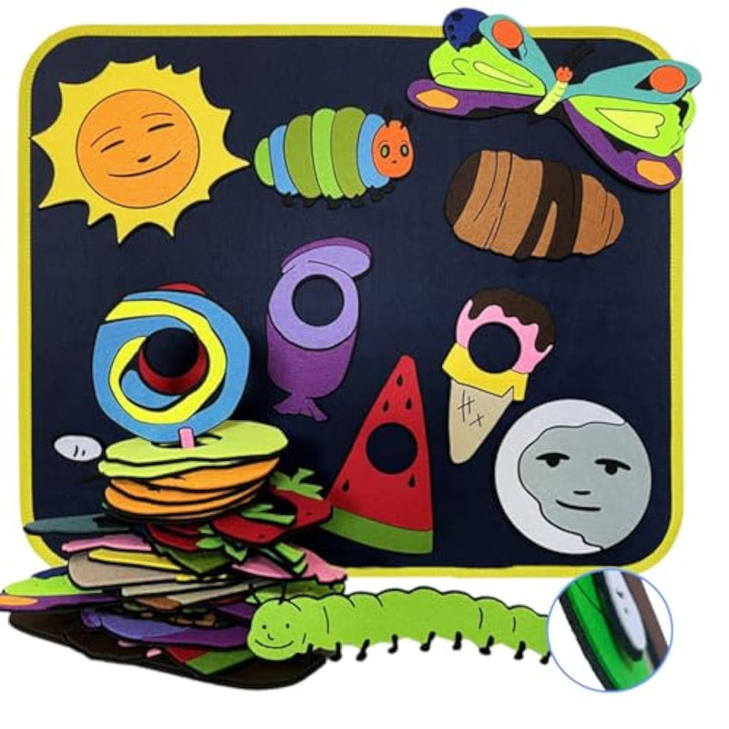 Felt Story Pieces With Board?The Very Hungry Caterpillar ? 24 Pcs Large Animals Felt Board Set For Toddlers,Preschool,Teachers, Speech, Therapy, Home Travel,Classroom