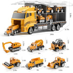 Toddler Toys For 3 4 5 6 Years Old Boys, Die-Cast Construction Toys Car Carrier Vehicle Toy Set W/Play Mat, Kids Toys Truck Alloy Metal Car Toys Set For Age 3-9 Toddlers Kids Boys & Girls