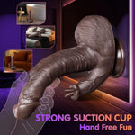 Thrusting Dildo Vibrator Sex Toys - 5-In-1 Silicone Suction Cup Black Dildo With 10 Thrusting, 10 Vibration & Heating Licking Modes, Remote Control Vibrator For Women And Men, Realistic Sex Toy