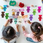 24 Pcs Valentines Gift Cards For Kids With Plush Bears Plush Toys Stuffed Animal Plush Toys For Kids Girls Boys Valentines Gifts Party Favors Classroom School Exchange Prize